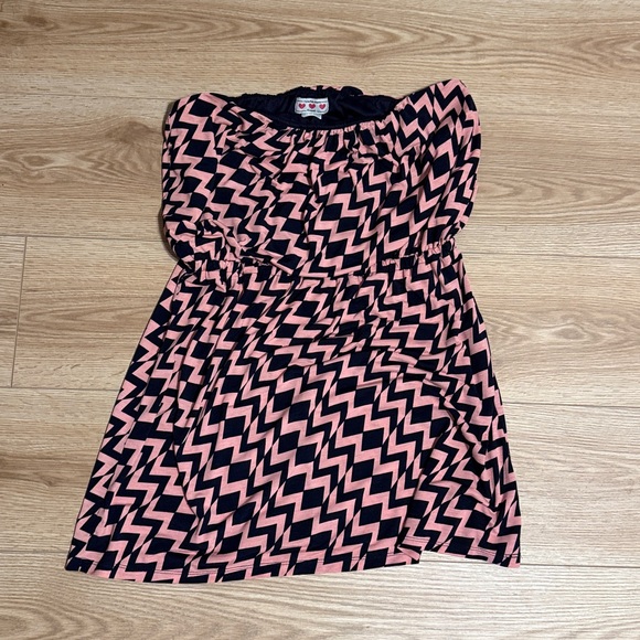 Trixxi Dresses & Skirts - Pink & Navy Blue Strapless Dress
